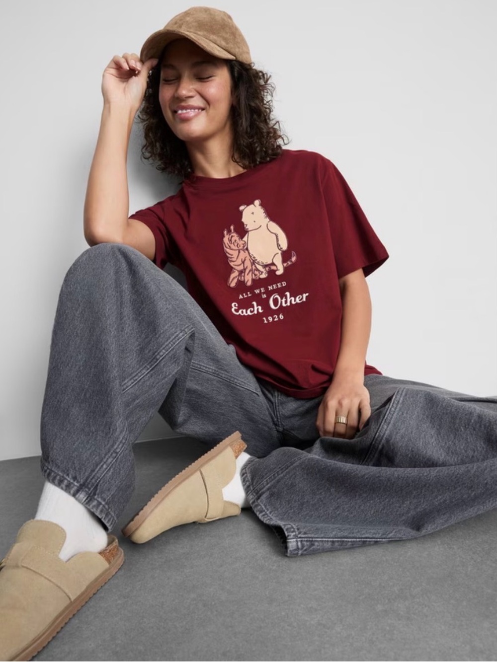 Primark Disney's Winnie the Pooh Pure Cotton Embroidered Oversized Tee